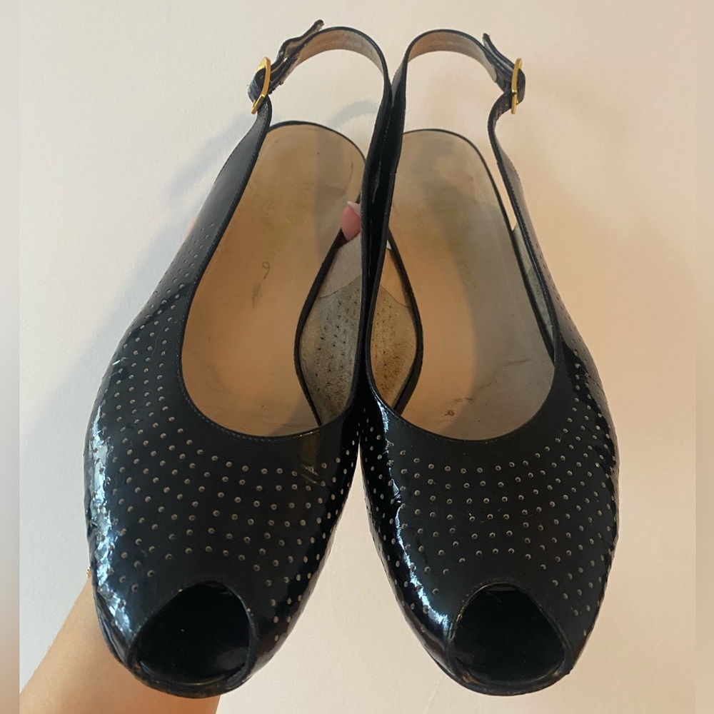 Salvatore Ferragamo - Vintage Black Patent Italian Leather Loafer - Size 9.5 - Picture 8 of 16